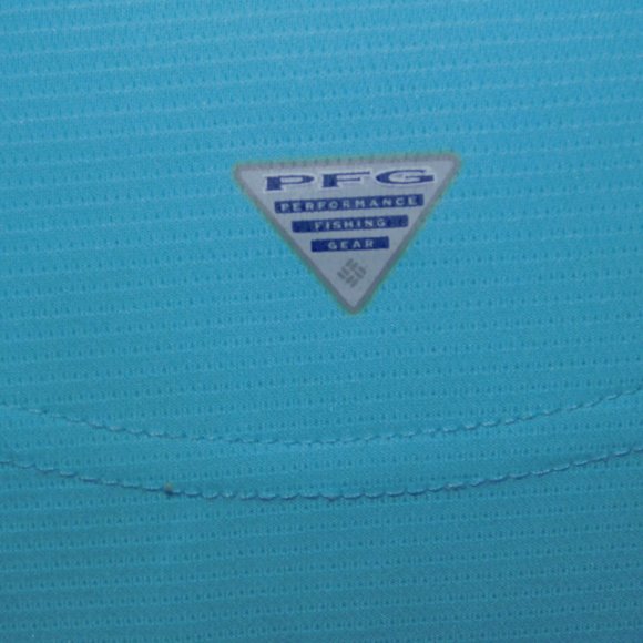 Columbia PFG Omni-Shade Womens M Aqua Blue 1/4 Sleeve Top Shirt - Picture 10 of 10